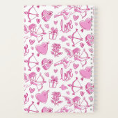 Cute Cupid Bow Arrow Heart Pattern  Love Notitieboek (Achterkant)