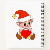 Cute cupid elf met liefdeshart op wit notitieboek (Achterkant)