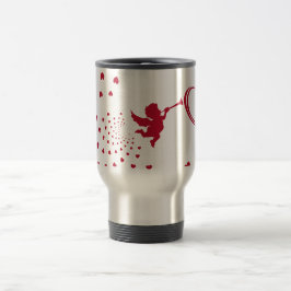 Cute Cupid & Hearts Travel Mug Reisbeker