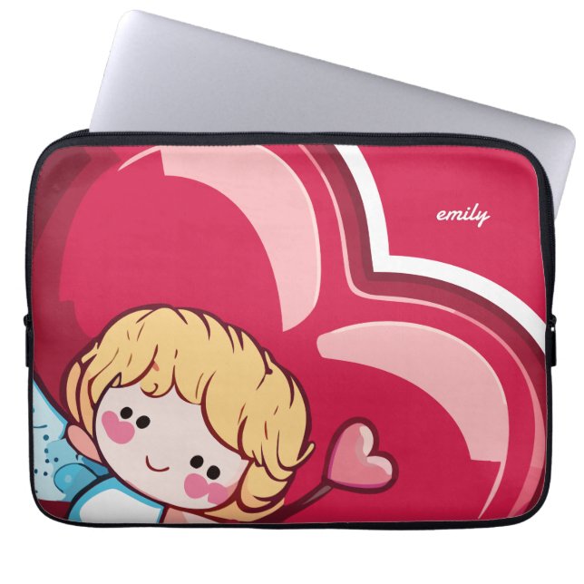 Cute Cupid Laptop Sleeve (Voorkant)
