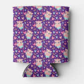 Cute Cupid Pig Whit Heart Patroon Blikjeskoeler (Voorkant)