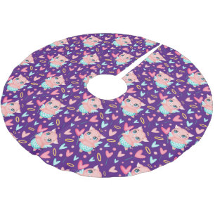 Cute Cupid Pig Whit Heart Patroon Kerstboom Rok