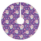 Cute Cupid Pig Whit Heart Patroon Kerstboom Rok (Voorkant)