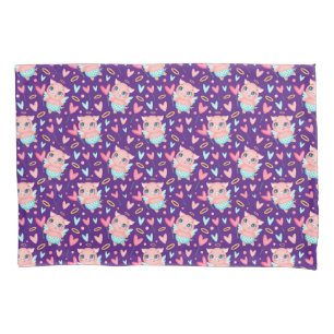 Cute Cupid Pig Whit Heart Patroon Kussensloop