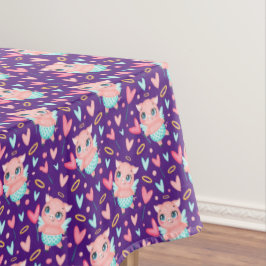 Cute Cupid Pig Whit Heart Patroon Tafelkleed