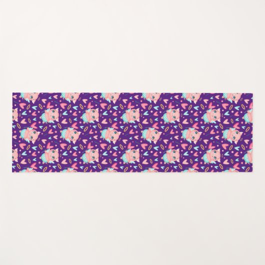 Cute Cupid Pig Whit Heart Patroon Yogamat (Voorkant (horizontaal))