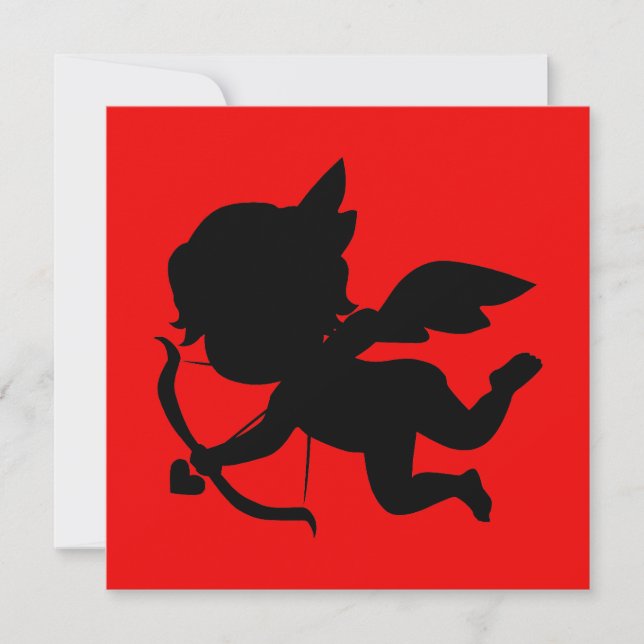 Cute Cupid Silhouette op Red (Voorkant)