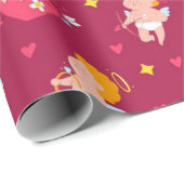 Cute Cupid Valentijns Patroon Cadeaupapier (Rol Hoek)