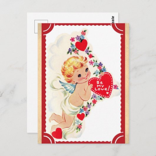 Cute  Cupid Valentijnsdag Briefkaart (Voorkant / Achterkant)