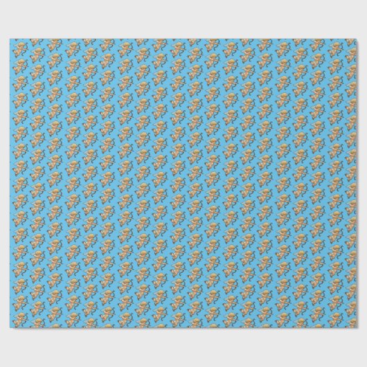 Cute Cupid Valentines Love Arrow Pixel Art Pattern Cadeaupapier (Vlak)