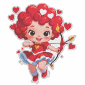 Cute Cupid With Bow And Arrow Sticker (Voorkant)