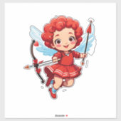 Cute Cupid With Bow And Arrow Sticker (Vel)