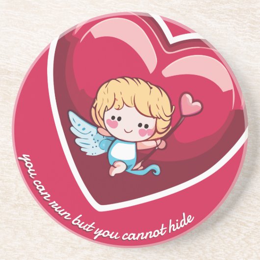 Cute Cupid Zandsteen Onderzetter (Voorkant)