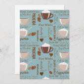 Cute Cups Cream Caffeine Graans Brown Heart Bedankkaart (Voorkant / Achterkant)