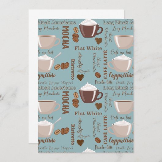 Cute Cups Cream Caffeine Graans Brown Heart Bedankkaart (Voorkant / Achterkant)