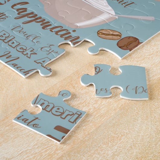 Cute Cups Cream Caffeine Graans Brown Heart Legpuzzel (Zijkant)