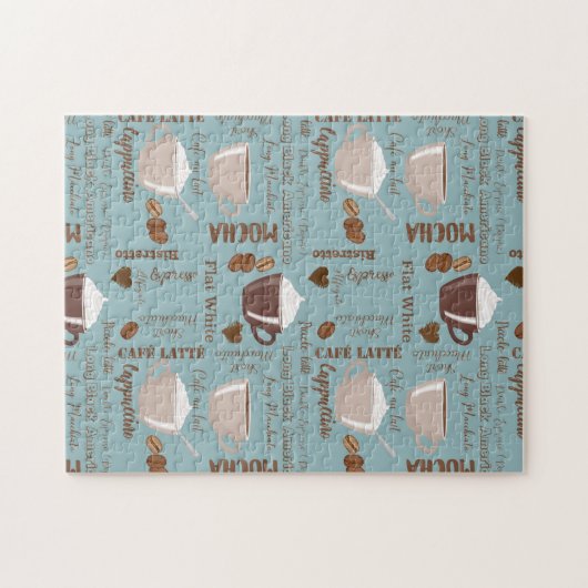 Cute Cups Cream Caffeine Graans Brown Heart Legpuzzel (Horizontaal)