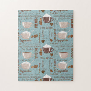 Cute Cups Cream Caffeine Graans Brown Heart Legpuzzel