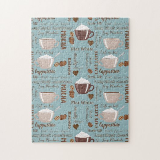 Cute Cups Cream Caffeine Graans Brown Heart Legpuzzel (Verticaal)