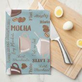 Cute Cups Cream Caffeine Graans Brown Heart Theedoek (Quarter Fold)