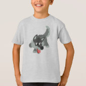 Cute curieuze Cartoon Wolf Children T-Shirt (Voorkant)