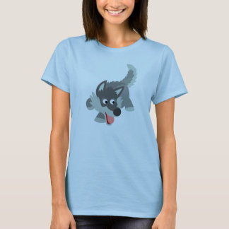 Cute curieuze Cartoon Wolf Women T-Shirt