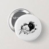 Cute curiey kitten grafisch ronde button 5,7 cm (Voorkant /achterkant)