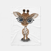 Cute Curious Baby Giraffe Wearing Glasses Fleece Deken (Voorkant)