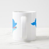 Cute Curious Cartoon Dolphin Grote Koffiekop (Achterkant)