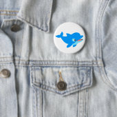 Cute Curious Cartoon Dolphin Ronde Button 5,7 Cm (In situ)