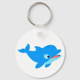 Cute Curious Cartoon Dolphin Sleutelhanger