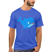 Cute Curious Cartoon Dolphin T-Shirt