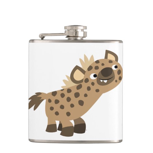 Cute Curious Cartoon Hyena Hip Flask Heupfles (Voorkant)