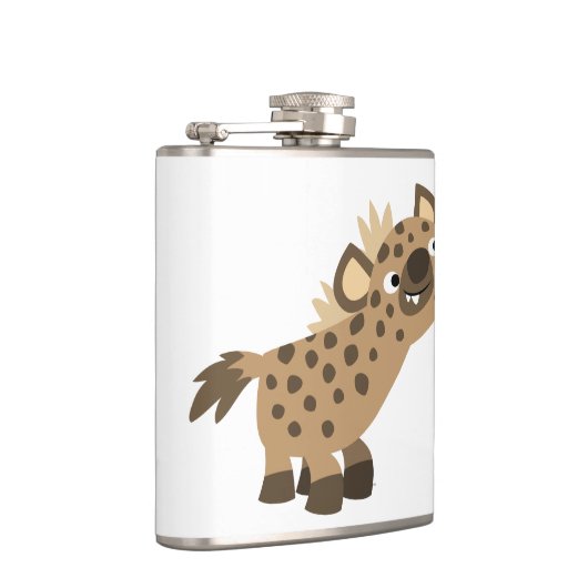 Cute Curious Cartoon Hyena Hip Flask Heupfles (Rechts)