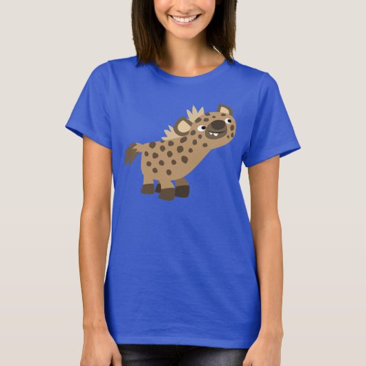Cute Curious Cartoon Hyena Women T-Shirt (Voorkant)