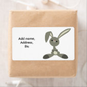 Cute Curious Cartoon Rabbit Shipping Label (Insitu)