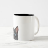 Cute Curious Cat Tweekleurige Koffiemok (Voorkant rechts)