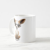 Cute Curious Chihuahua Wearing Eye Glasses Koffiemok (Voorkant links)