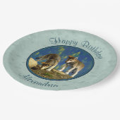 Cute Curious Gray Wolf Pups Papieren Bordje (Gekanteld)