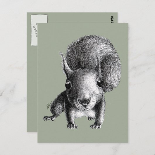 Cute Curious Squirrel Briefkaart (Voorkant / Achterkant)