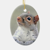 Cute Curious Squirrel Foto Keramisch Ornament (Achterkant)