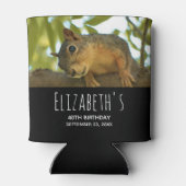 Cute & Curious Squirrel Natuur Foto: Birthday Blikjeskoeler (Achterkant)