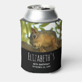 Cute & Curious Squirrel Natuur Foto: Birthday Blikjeskoeler (Blikje Achterkant)