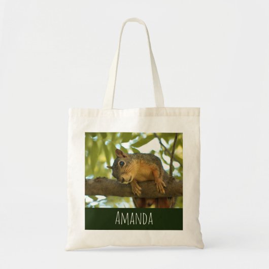 Cute Curious Squirrel Natuur Fotografie Tote Bag (Voorkant)