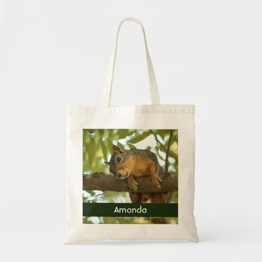 Cute Curious Squirrel Natuur Fotografie Tote Bag (Voorkant)