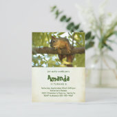 Cute Curious Squirrel Natuur Fotografie van zaterd Uitnodiging Briefkaart (Staand voorkant)