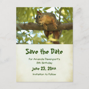 Cute Curious Squirrel Natuur Photo - Save the Date Uitnodiging Briefkaart
