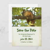 Cute Curious Squirrel Natuur Photo - Save the Date Uitnodiging Briefkaart (Voorkant / Achterkant)