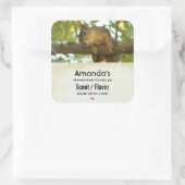 Cute & Curious Squirrel Natuur Vierkante Sticker (Tas)