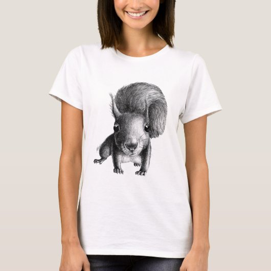 Cute Curious Squirrel T-shirt (Voorkant)